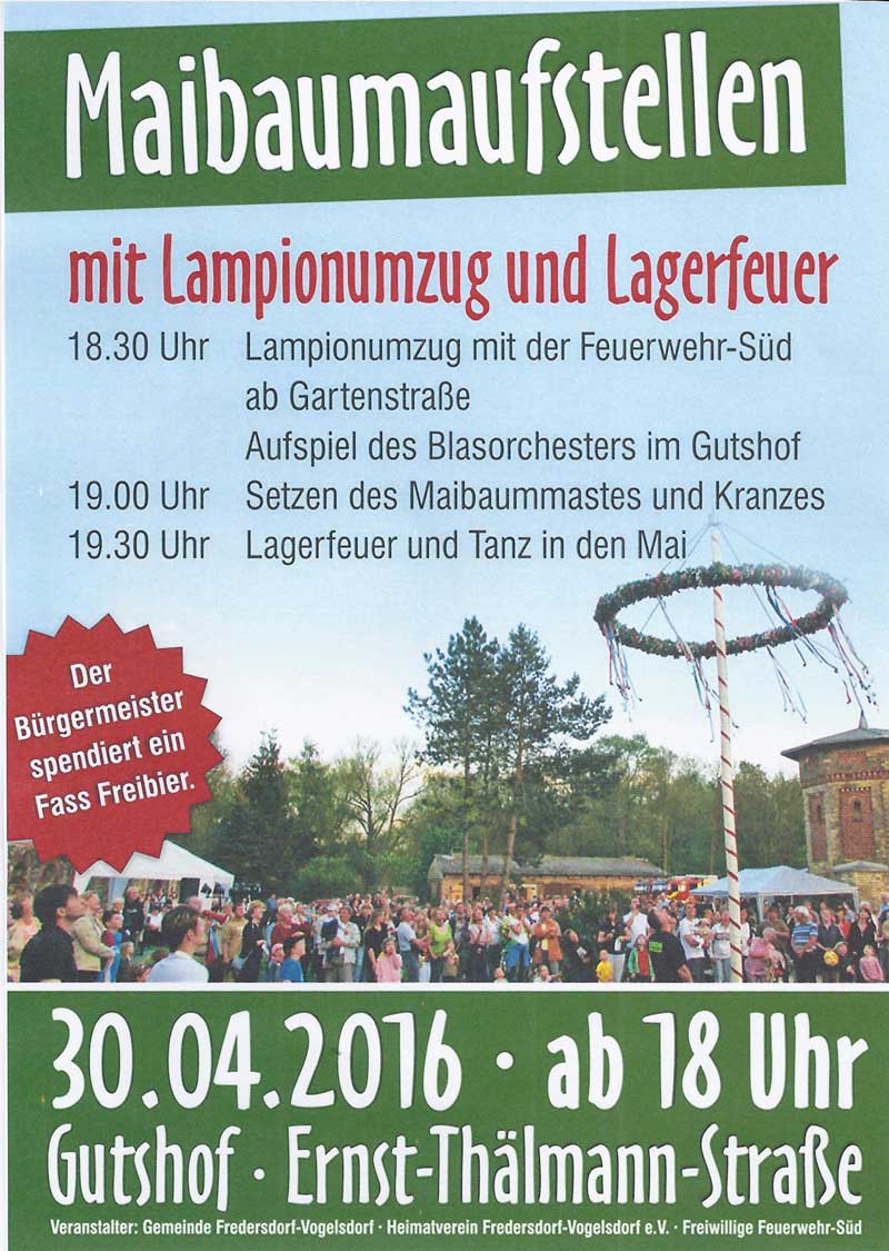 Maibaumaufstellen Plakat